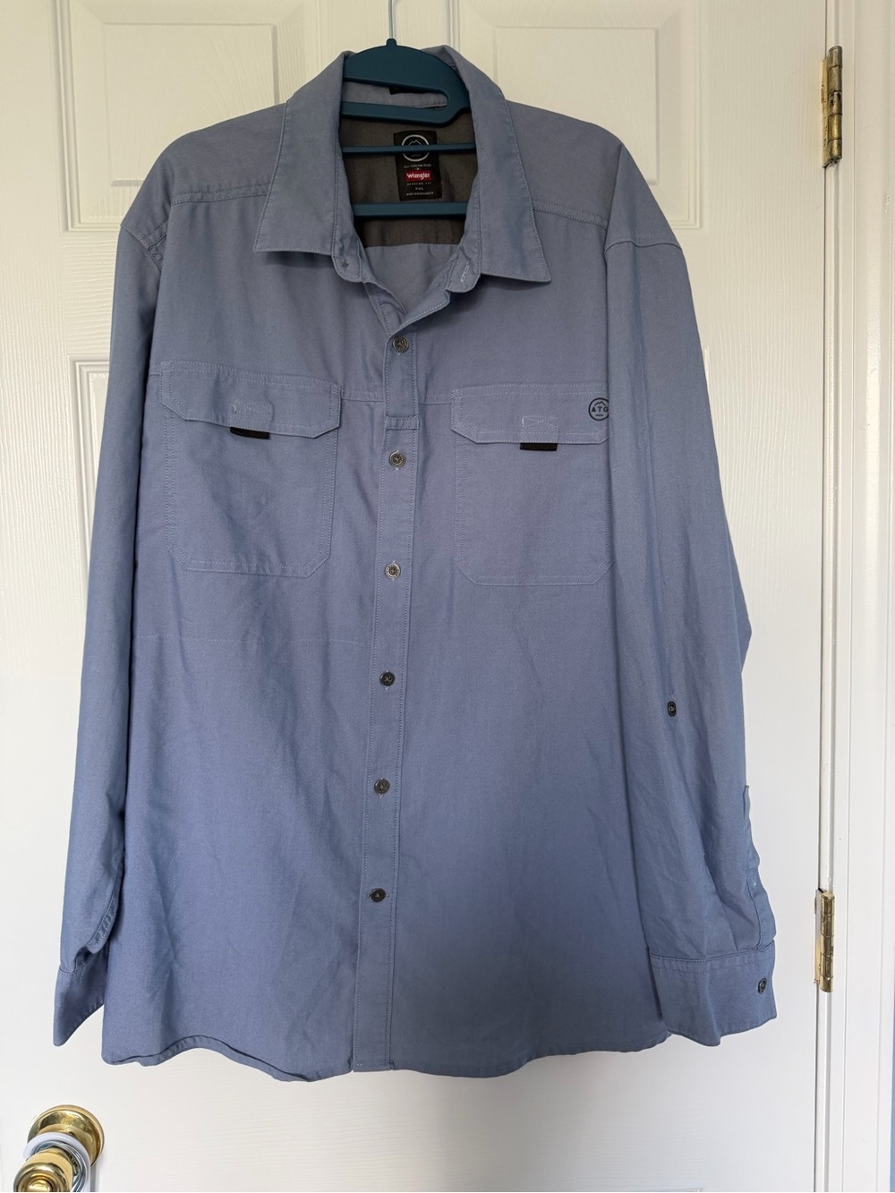 Men's Wrangler Blue Button Down Shirt Size XXL
